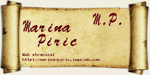 Marina Pirić vizit kartica